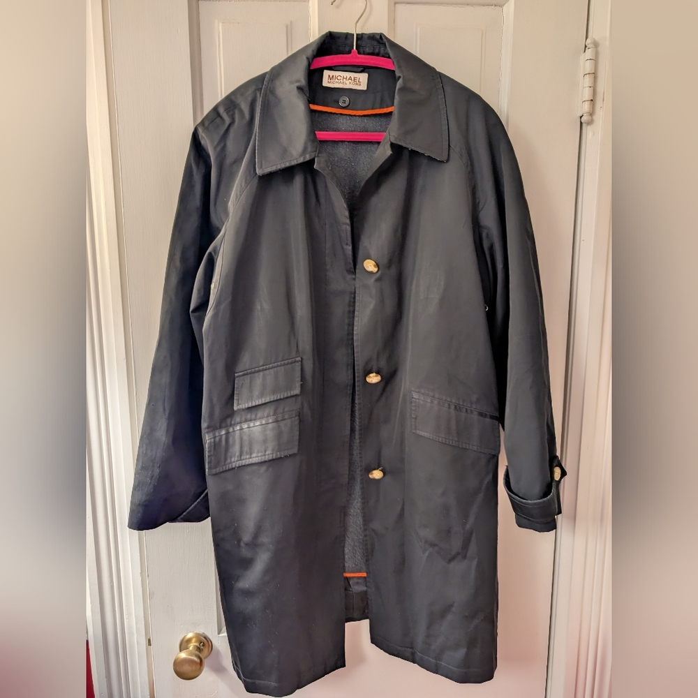 Black Michael Kors Rain Coat with Liner